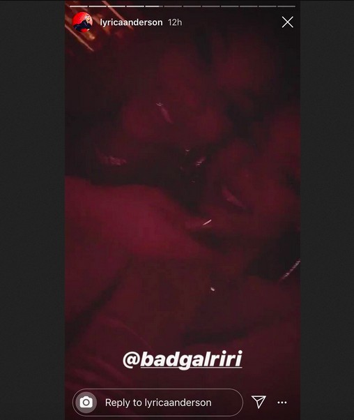 Um flagrante de Rihanna na festa de aniversário de Drake compartilhada por uma amiga em comum dos dois (Foto: Instagram)
