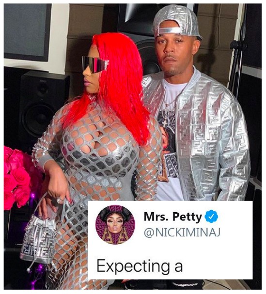 O tuíte misterioso compartilhado e logo apagado pela cantora Nicki Minaj deixando no ar a possibilidade de uma gravidez (Foto: Instagram/Twitter)