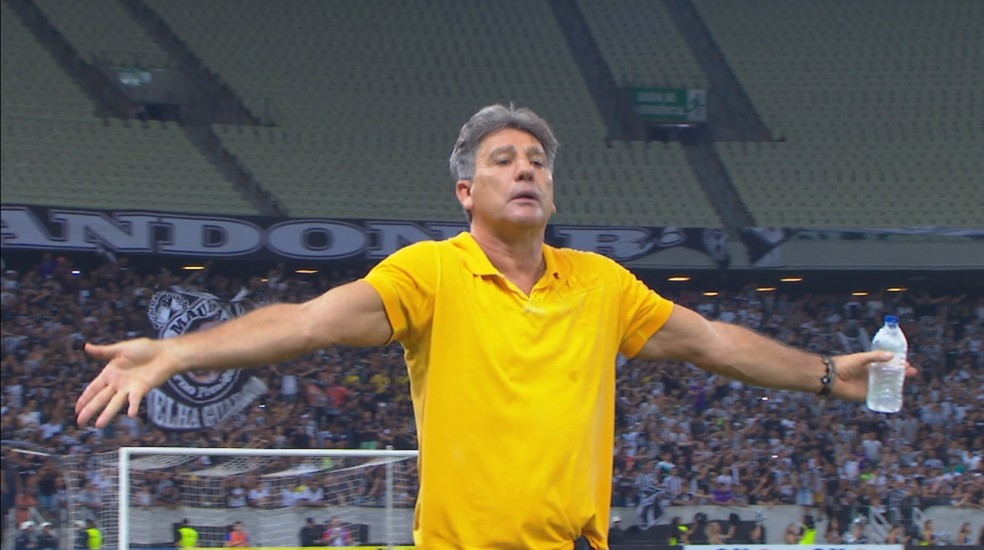 Renato Gaúcho em derrota do Grêmio para o Ceará — Foto: Reprodução