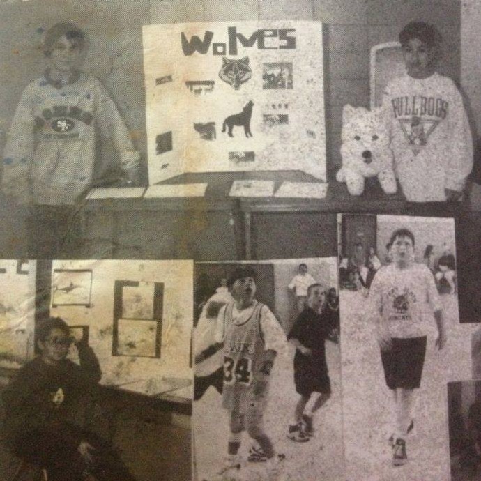 Em meio a fotos antigas da época dos EUA, Caio aparece com a camisa 34 de Shaq nos Lakers (Foto: Arquivo Pessoal)