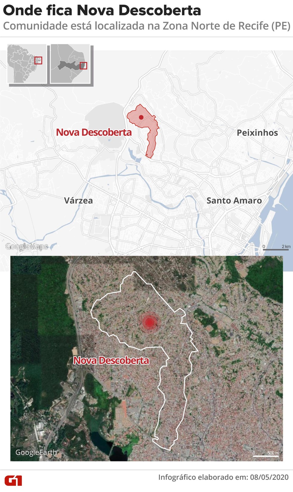 Onde fica Nova Descoberta, comunidade na Zona Norte de Recife (PE) — Foto: Rodrigo Sanches/G1