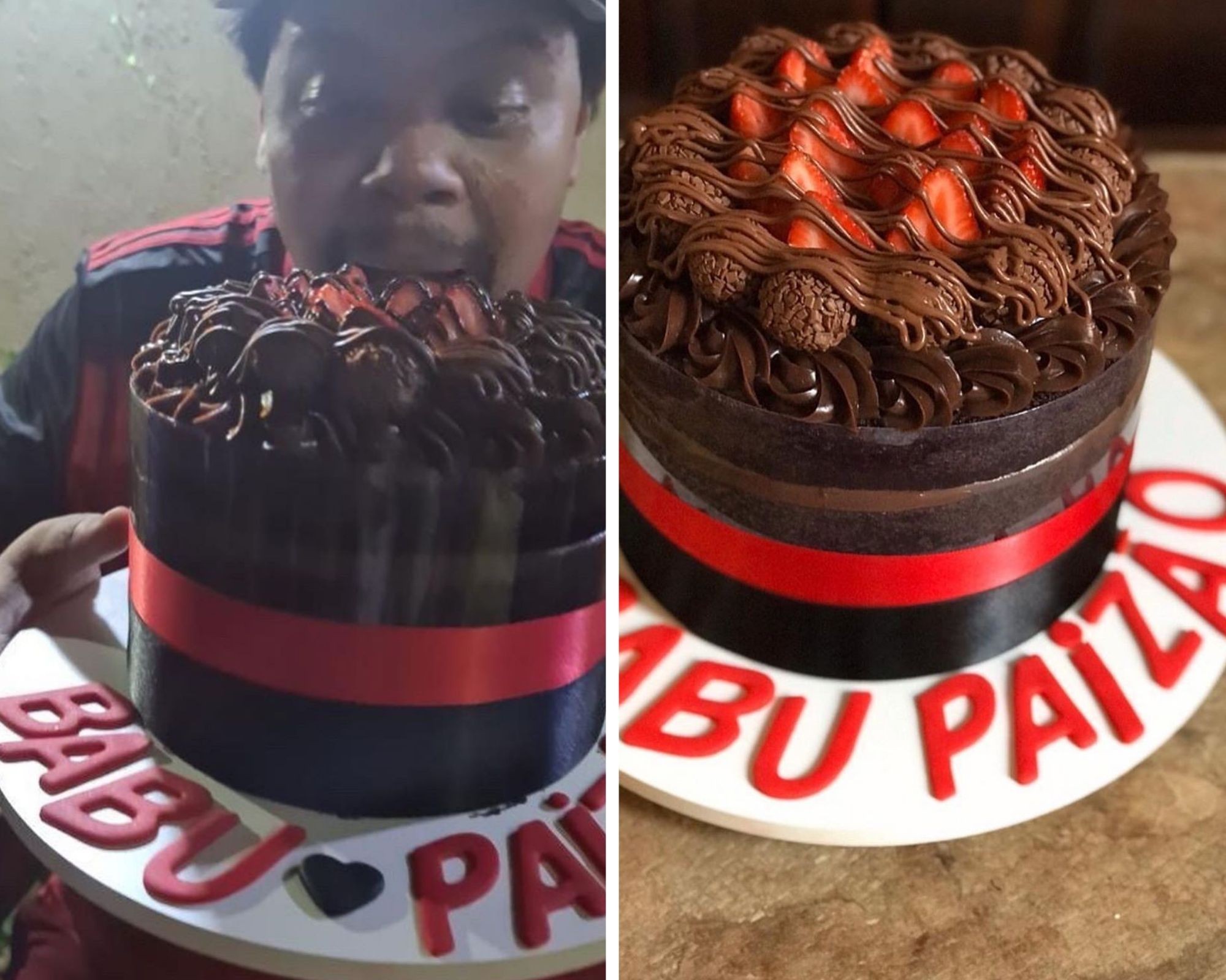 Babu Santana ganha bolo do Flamengo e comemora 6 milhões de seguidores (Foto: Reprodução/Instagram)