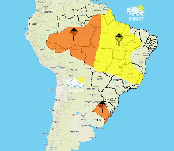 Cidades do Piauí ficam em alerta amarelo para chuvas intensas neste fim de semana