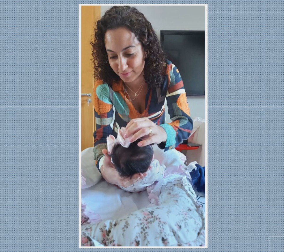 A empresária Isabela Leal acolheu uma bebê de cinco meses em julho de 2020 — Foto: Arquivo pessoal