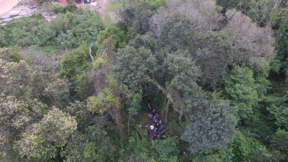 Pol&iacute;cia localizou corpo de B&aacute;rbara em uma &aacute;rea de mata fechada, em Santa Maria &mdash; Foto: Divulga&ccedil;&atilde;o/IGP