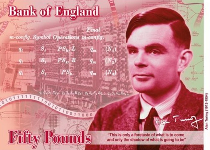 O matemático inglês Alan Turing estampará as notas de 50 libras (Foto: Banco da Inglaterra)