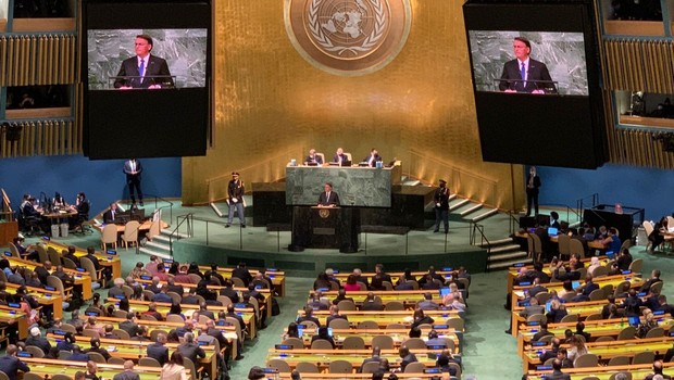 Presidente Jair Bolsonaro defende a "família tradicional" em seu discurso no Debate Geral da 77ª Sessão da Assembleia Geral das Nações Unidas (Foto: Reprodução/Twitter)