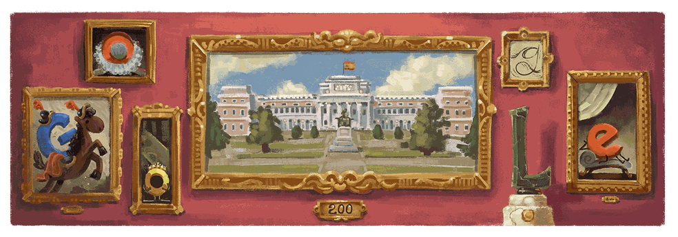 Google celebra bicentenário do Museu do Prado com um doodle — Foto: Divulgação/Google