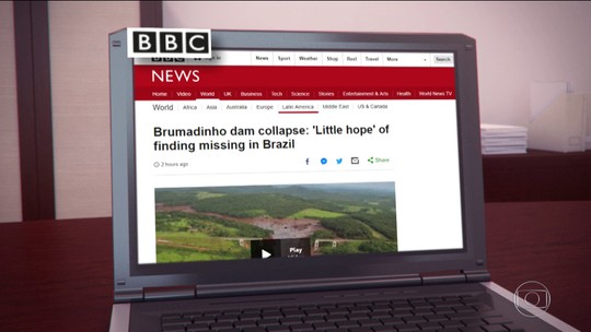 Tragédia em Brumadinho é destaque no noticiário internacional