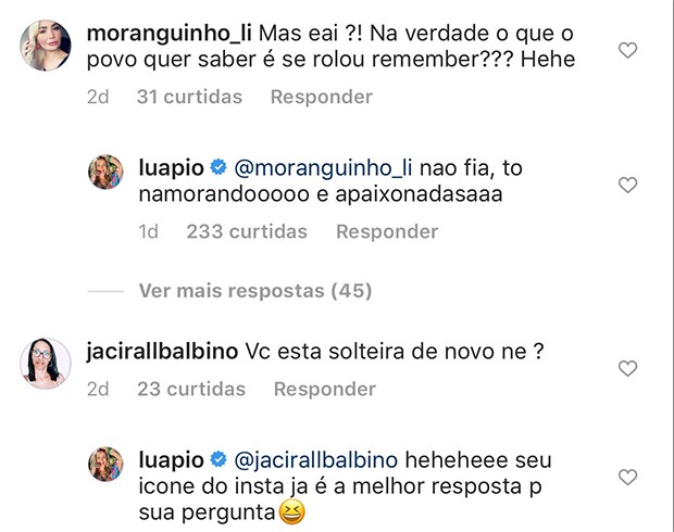 Luana Piovani responde comentário de internauta sobre Pedro Scooby (Foto: Reprodução/ Instagram)