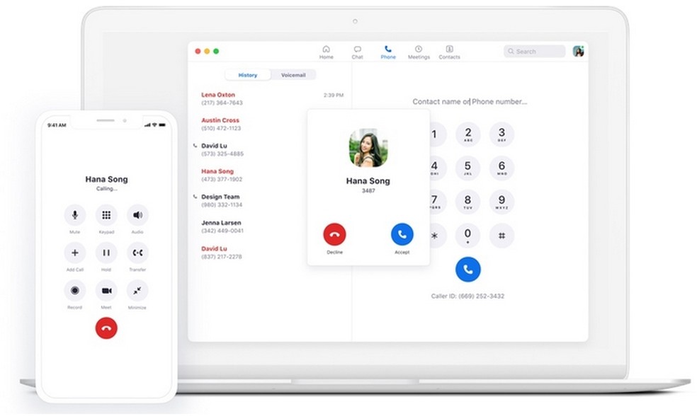 Zoom Phone funciona nas versões móvel e desktop da plataforma  — Foto: Divulgação/Zoom