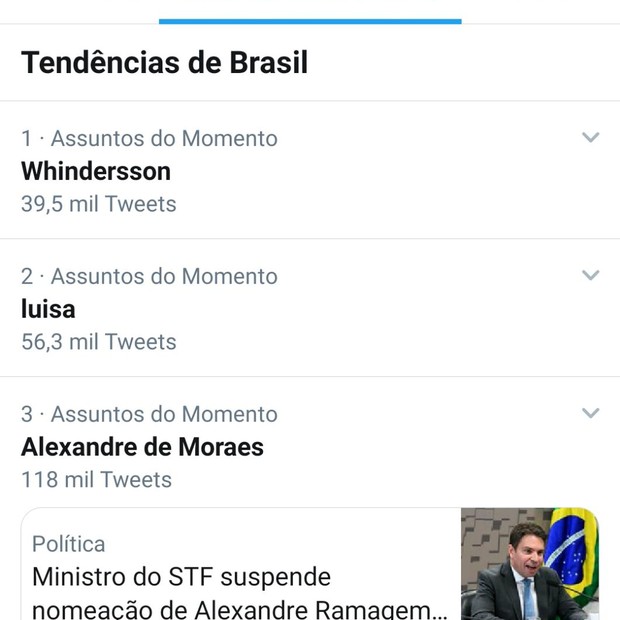 Separação de Whindersson Nunes e Luisa Sonza vira trending topics em menos de trinta min após anúncio (Foto: Reprodução)