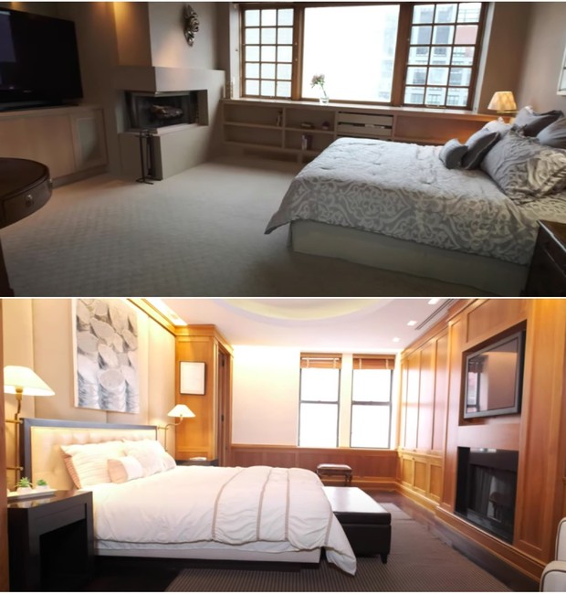 Dois dos quatro quartos do apartamento (Foto: Reprodução / Youtube)