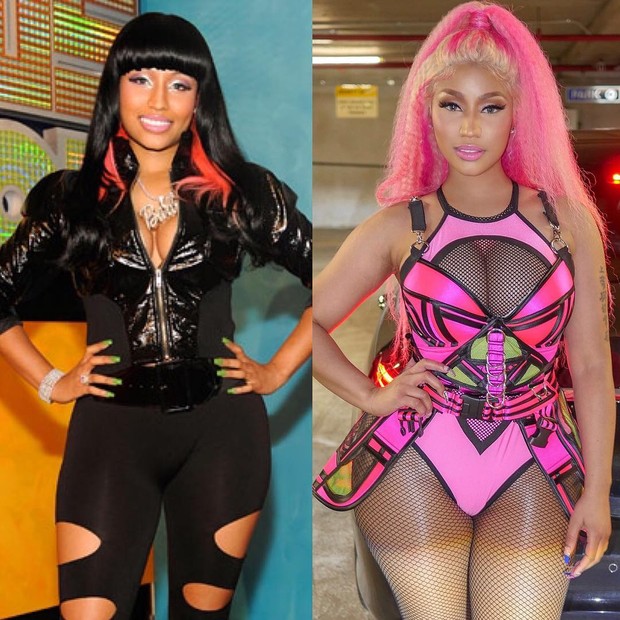 Nicki Minaj há 10 anos e atualmente (Foto: Reprodução/Instagram)