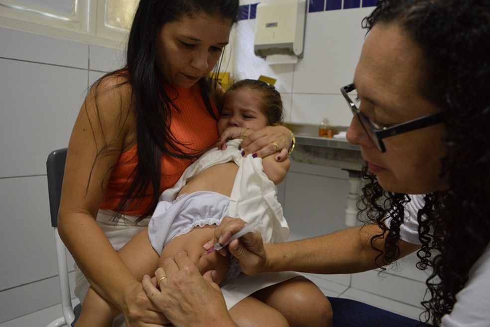 Quase 40 mil crianças se vacinaram dentro da campanha, coordenada em Natal pela Secretaria Municipal de Saúde. — Foto: Joana Lima