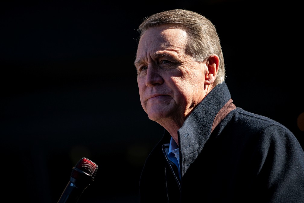 David Perdue, senador pelo estado da Geórgia candidato à reeleição, em foto de 21 de dezembro — Foto: Al Drago/Reuters