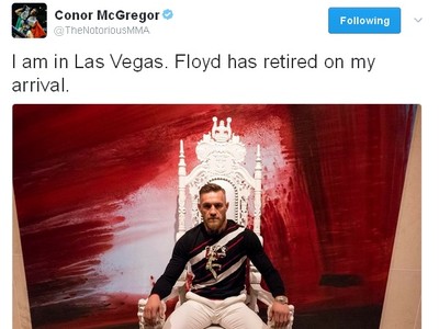 Conor McGregor trono UFC (Foto: Reprodução/Twitter) Conor McGregor trono UFC (Foto: Reprodução/Twitter)