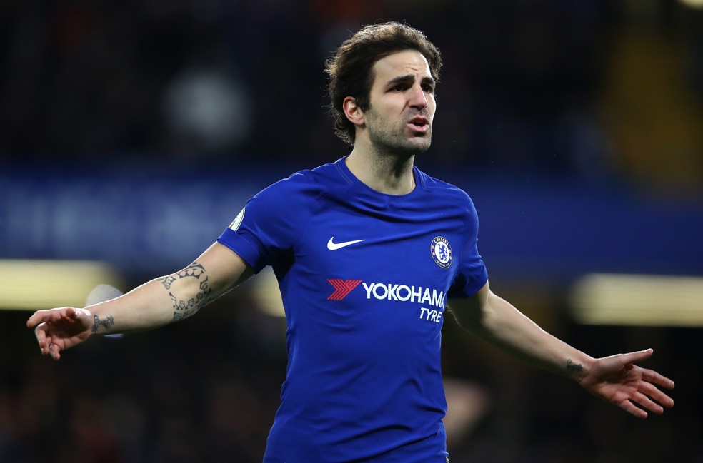 FÃ bregas em aÃ§Ã£o pelo Chelsea  â€” Foto: Getty Images