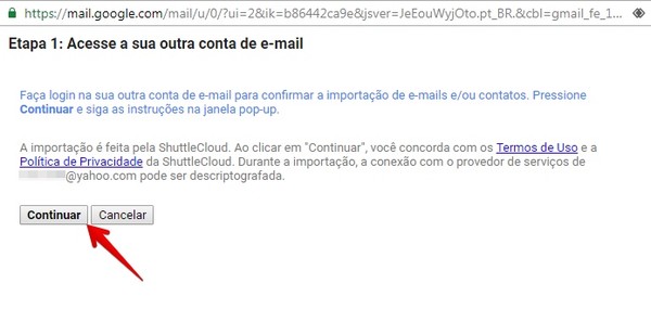 conta do yahoo mail para o gmail