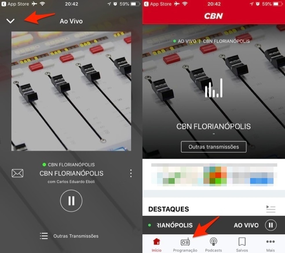 Rádio CBN ao vivo como escutar a emissora pelo celular Produtividade TechTudo
