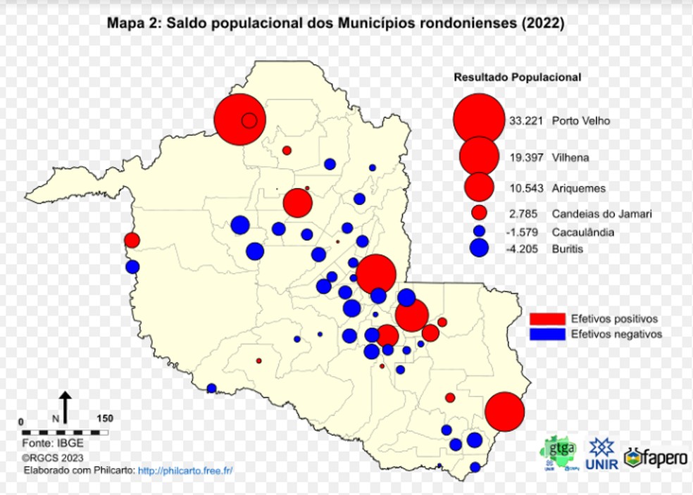 Saldo populacional em 2022 — Foto: Universidade Federal de Rondônia/Divulgação