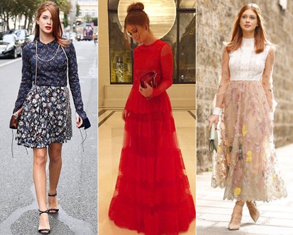 Da esquerda para direita: Marina veste Dior e vestidos Valentino (Foto: Reprodução/Instagram)