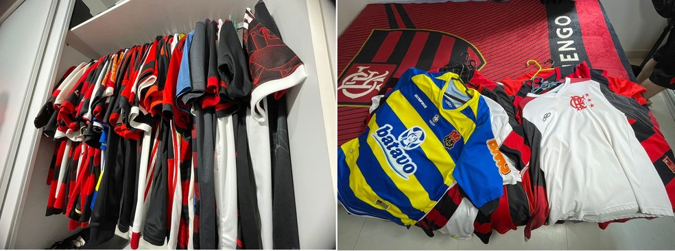 Camisas do Flamengo, vestimenta do dia a dia do torcedor &mdash; Foto: Paulo Pennafort/Arquivo Pessoal