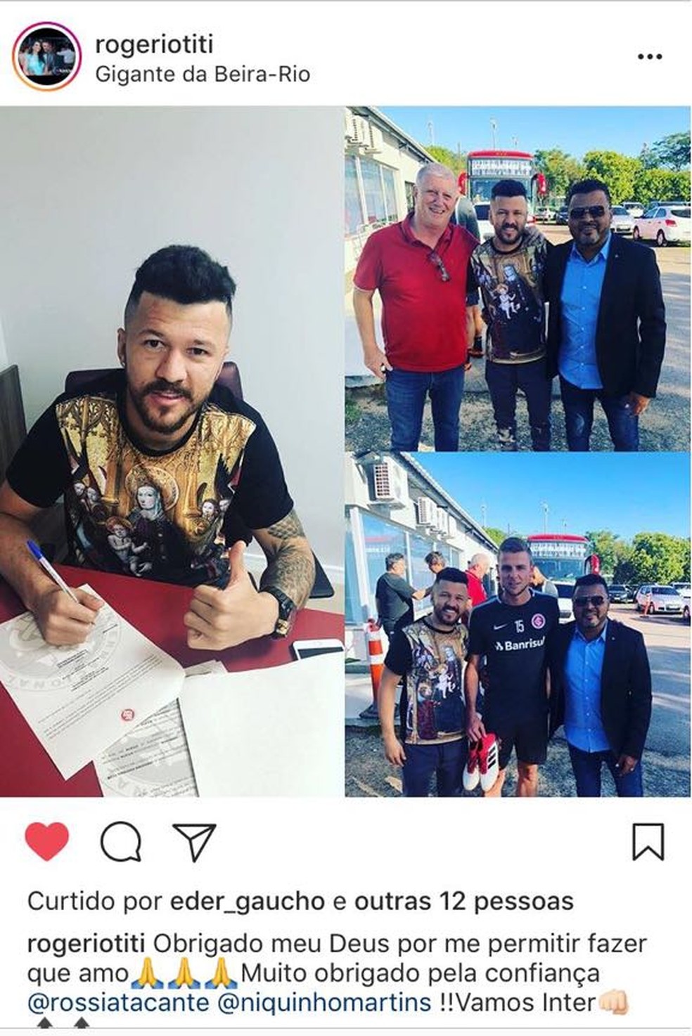 Rossi atacante Inter assinatura contrato (Foto: Reprodução / Instagram)