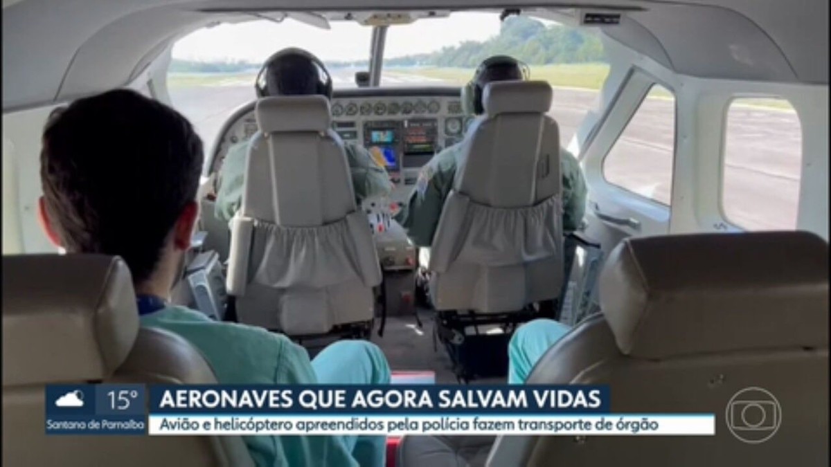 Helicóptero apreendido pela polícia com traficante André do Rap é usado para levar coração que será transplantado no Incor, em SP