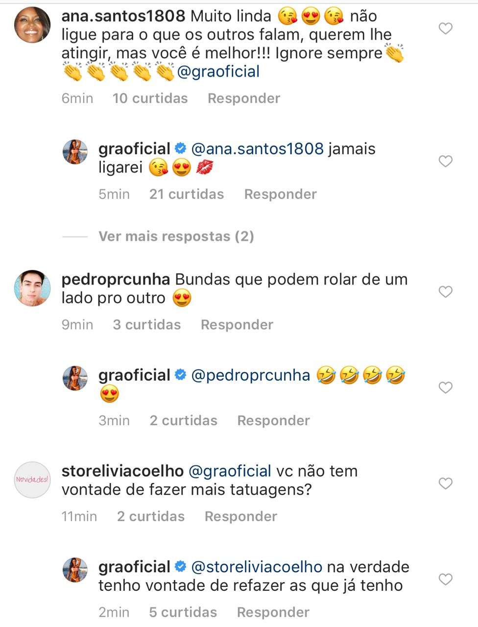 Gracyanne Barbosa responde seguidores (Foto: reprodução/Instagram)