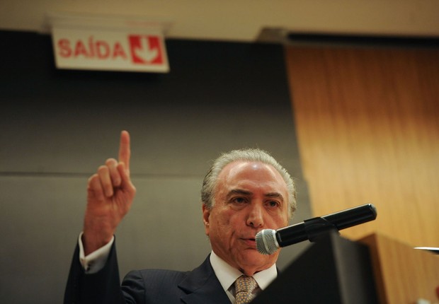 O presidente Michel Temer no Centro Universitário de Brasí­lia UniCeub (Foto: José Cruz/Agência Brasil)