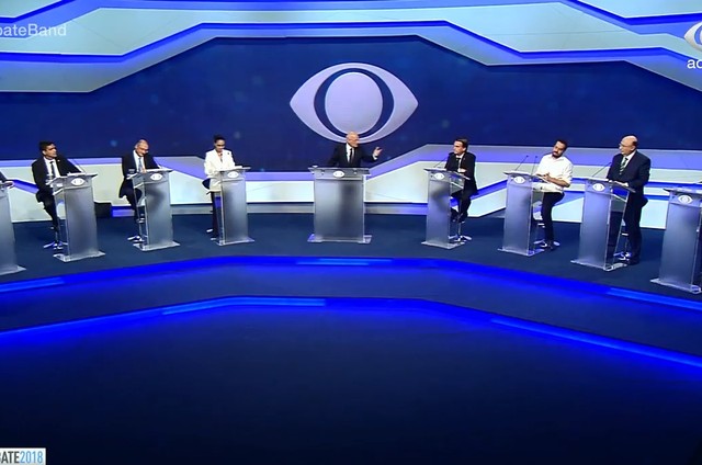 Candidatos à Presidência no debate da Band (Foto: Reprodução)