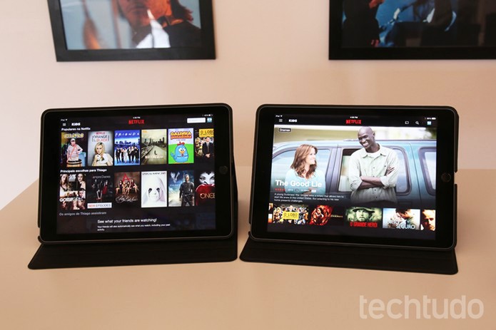 Antes e depois no tablet: Netflix deixa de ter cara de "prateleira de locadora" (Foto: Fabr?cio Vitorino/TechTudo)