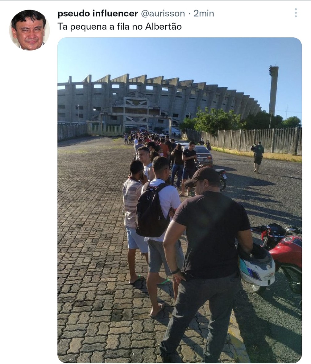 Internauta registra filas longas para ingresso de Altos x Flamengo  — Foto: Reprodução/Twitter