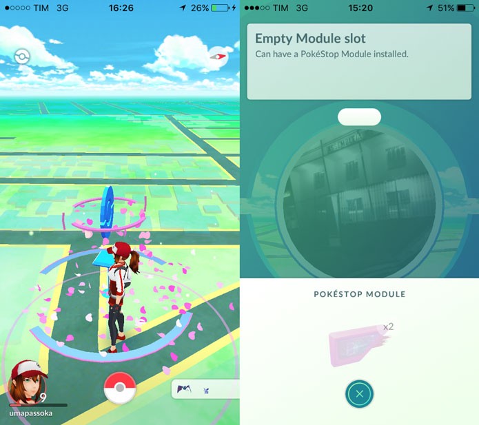 O Lure Module atrai Pokémon para todos os jogadores que estiver perto do Pokestop (Foto: Reprodução/Tais Carvalho)