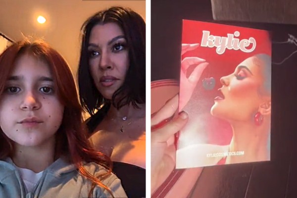 Kourtney Kardashian está sendo criticada por vídeo de Penelope Disick mostrando maquiagem da marca de Kylie Jenner (Foto: Reprodução / TikTok)