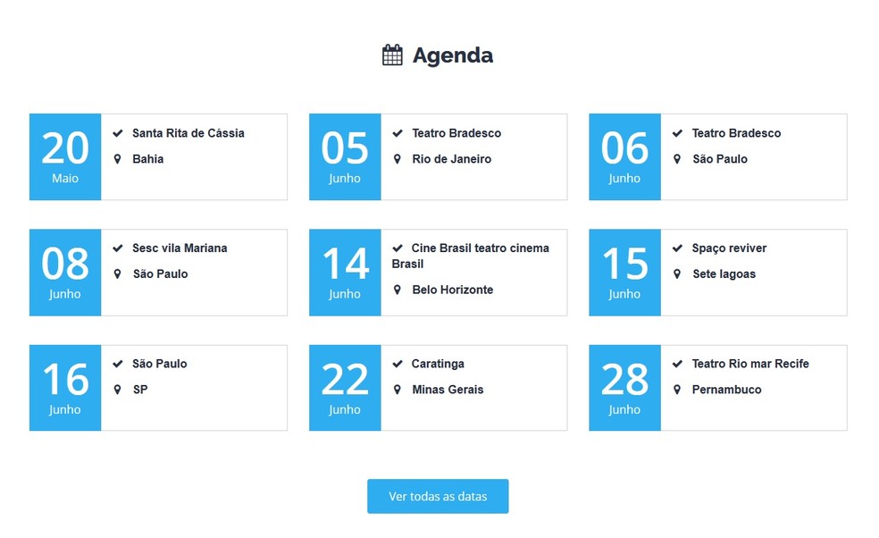 Agenda de shows de Agnaldo Timóteo  — Foto: Reprodução