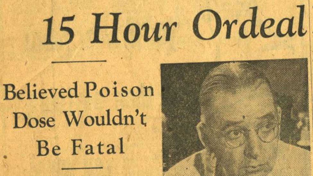 Jornal publicou que, para Schmidt, veneno não seria fatal. Mas há quem aponte outra hipótese para ele não ter procurado atendimento — Foto: Chicago Daily Tribune