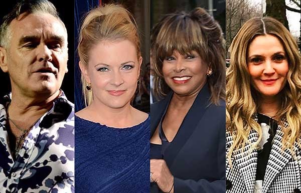 Morrissey, Melissa Joan Hart, Tina Turner, Drew Barrymore (Foto: Getty Images e Instagram)