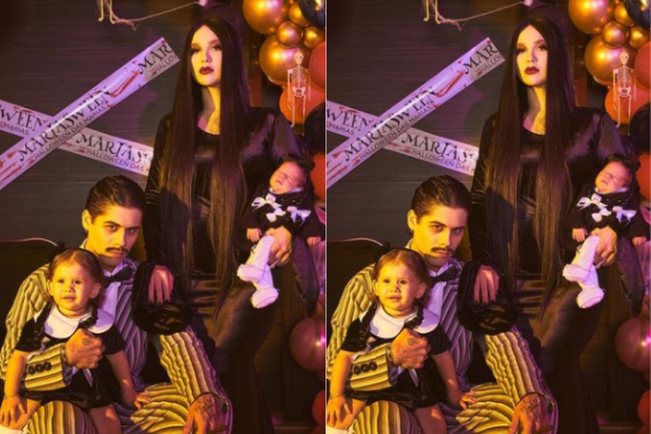 Virginia Fonseca e Zé Felipe se inspiram na 'Família Addams' para o Halloween