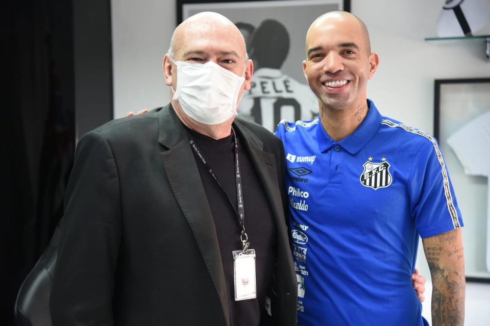 Andres Rueda e Diego Tardelli no Santos — Foto: Ivan Storti/SantosFC