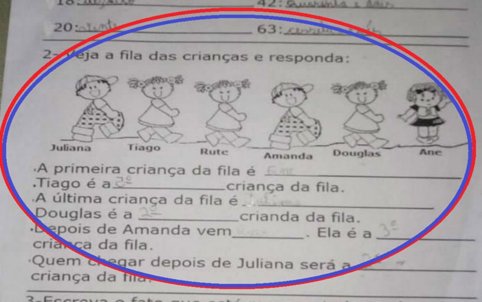 Imagem da atividade escolar gerou polÃªmica nas redes sociais (Foto: ReproduÃ§Ã£o / Redes Sociais)