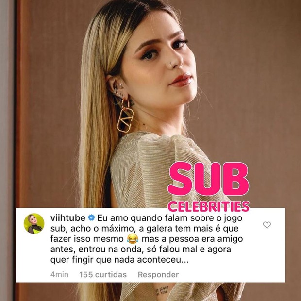 Viih Tube posta sobre amizade falsa no BBB21 e depois deleta (Foto: Reprodução/Instagram/Subcelebrities)