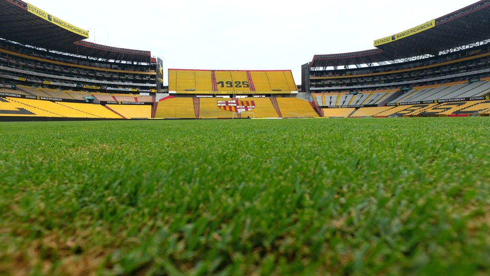 Visão do gramado do estádio Monumental de Guayaquil, palco da final da Libertadores 2022 — Foto: Getty Image