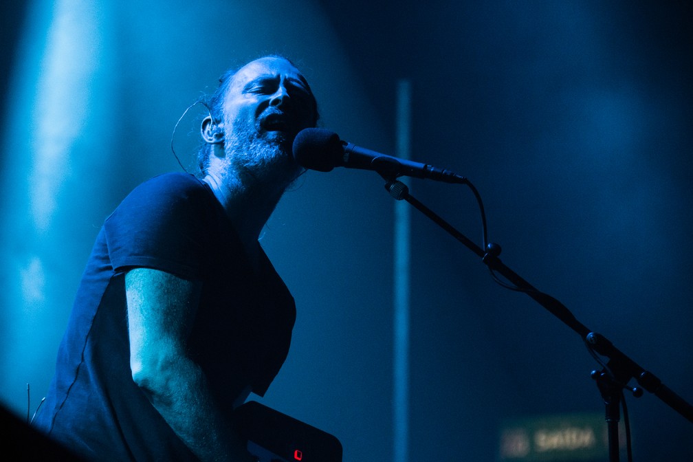 O vocalista Thom Yorke durante o show na noite de sexta. (Foto: DivulgaÃ§Ã£o/Tuiki Borges)