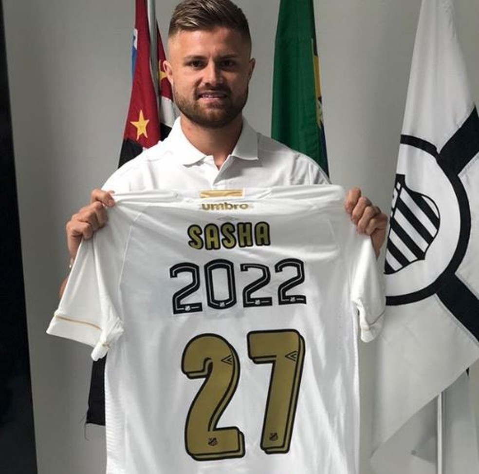 Sasha assinou com o Santos atÃ© 2022 (Foto: ReproduÃ§Ã£o/Instagram)