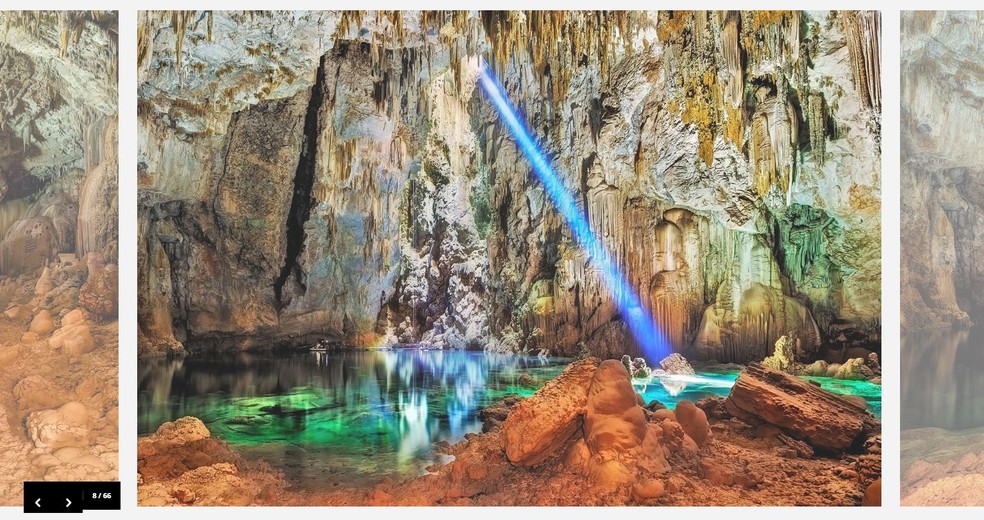 Imagens do fotógrafo Marcio Cabral registradas em uma caverna em Bonito, no Mato Grosso do Sul (Foto: Foto Explorer/Reprodução)