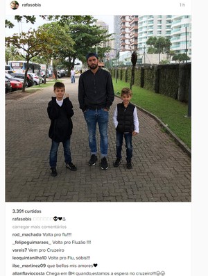 Torcedores de Cruzeiro e Fluminense disputamRafael Sobis na internet