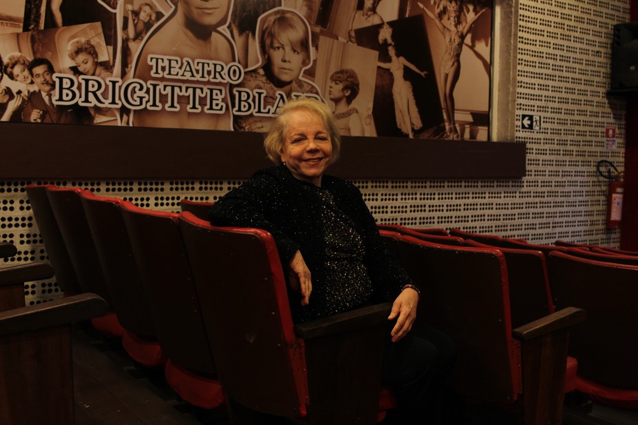 Brigitte Blair, no teatro que leva seu nome, em Copacabana