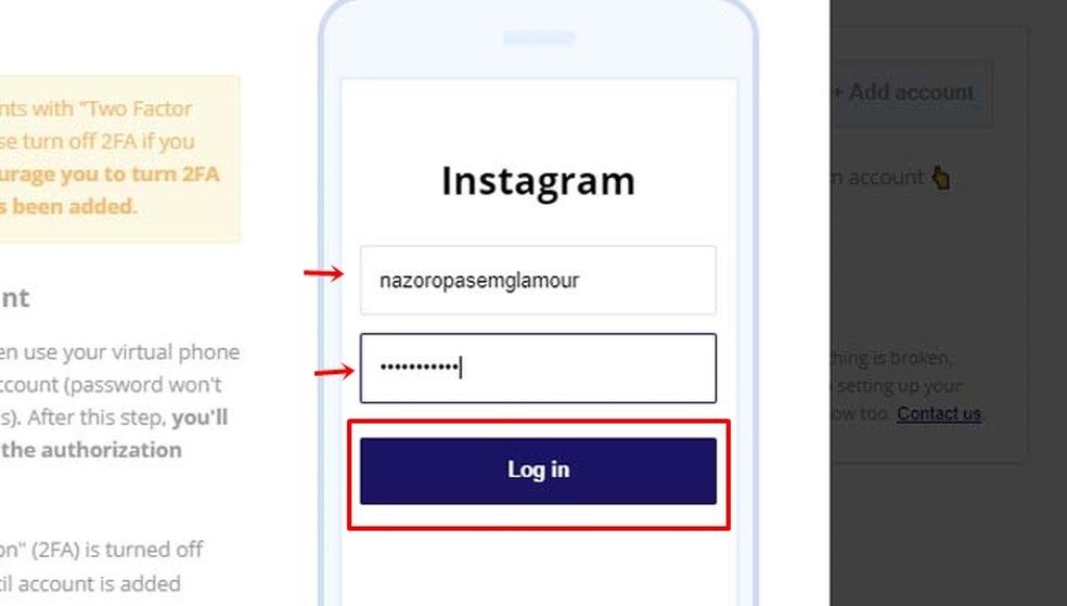 Insira as credenciais da conta do Instagram que deseja integrar ao Postedo (Foto: Reprodução/ Taysa Coelho)